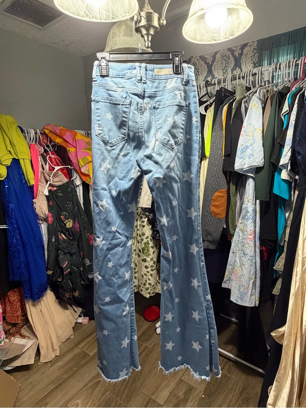 Star Print High-Waist Flared Jeans Cello - Picture 3 of 3